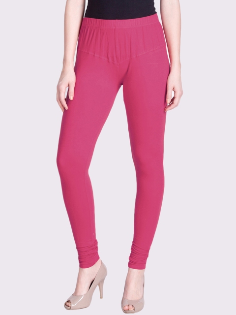 

LYRA Women Pink Solid Snug-Fit Churidar Leggings