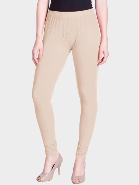 

LYRA Women Beige Solid Snug-Fit Churidar Leggings