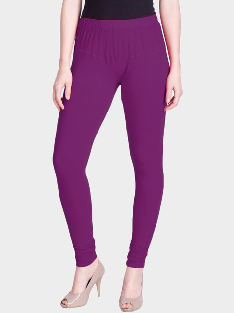 

LYRA Women Purple Solid Snug-Fit Churidar Length Leggings