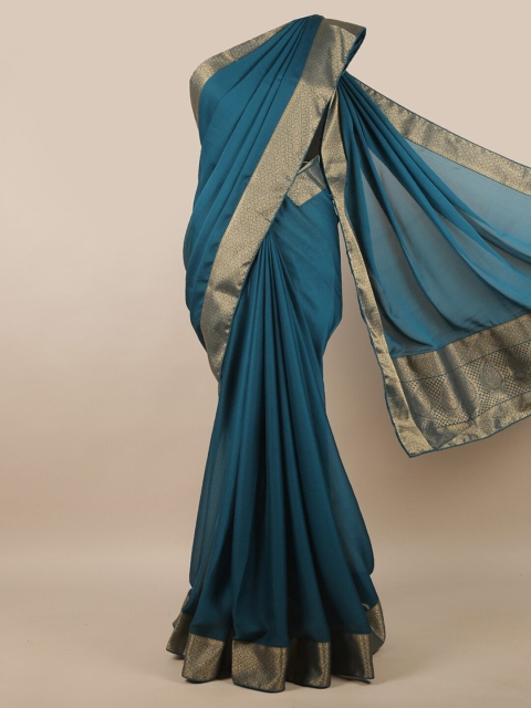 

Pothys Blue & Gold-Coloured Zari Border Saree