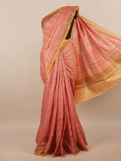 

Pothys Women Pink Printed Cotton Blend Saree