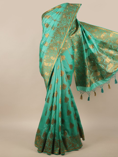 

Pothys Green Woven Design Jute Silk Saree