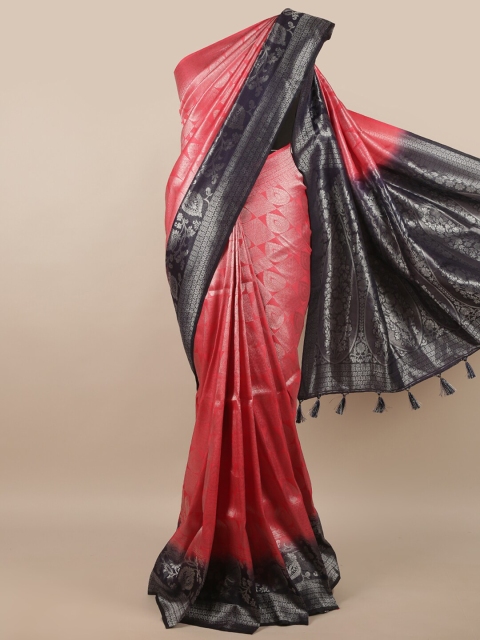 

Pothys Pink & Black Woven Design Zari Jute Silk Saree