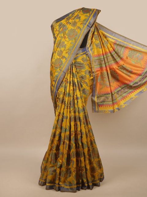 

Pothys Women Yellow Printed Cotton Blend Saree