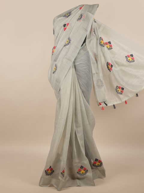 

Pothys Grey & Yellow Ethnic Motifs Saree