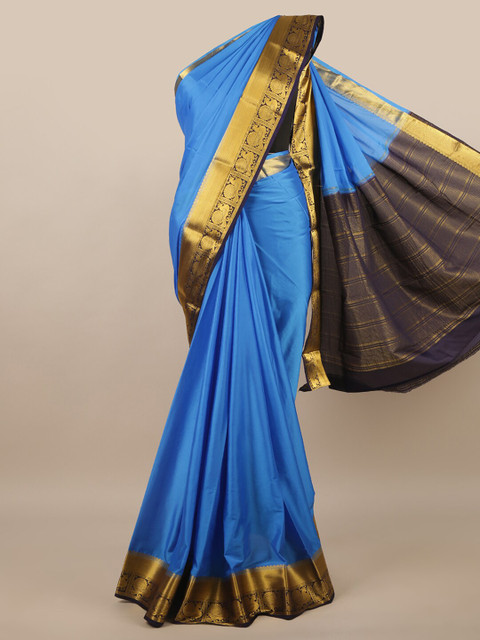 

Pothys Women Blue Poly Georgette Saree
