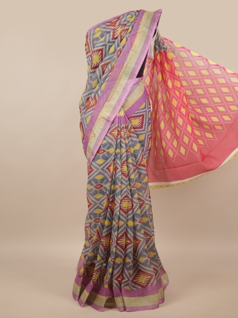 

Pothys Grey & Red Printed Saree