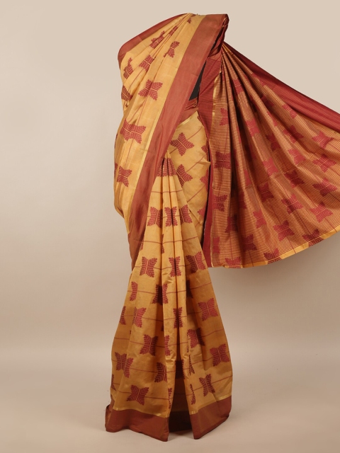 

Pothys Brown & Maroon Jute Silk Saree