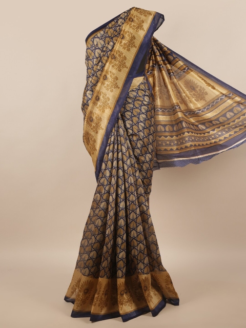

Pothys Blue & Beige Ethnic Motifs Saree
