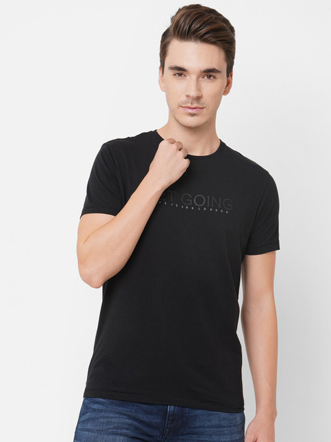 

Pepe Jeans Men Black Typography T-shirt