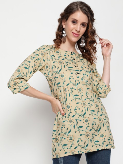

THE NKS PLUS Women Green Floral Regular Top