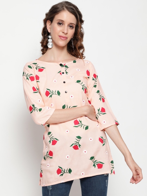 

THE NKS PLUS Pink Floral Regular Longline Top