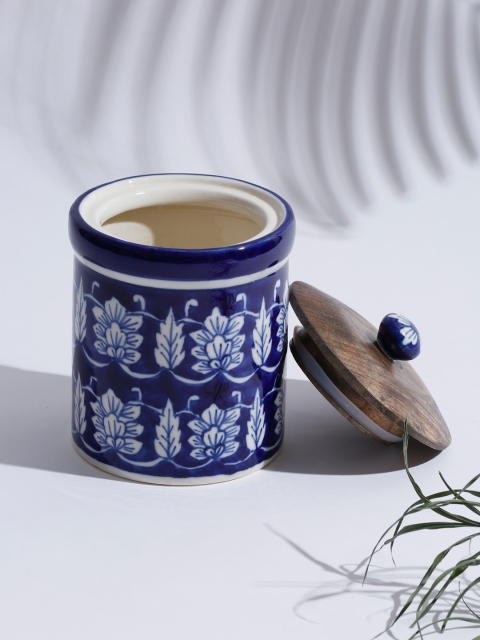 

Fabindia Blue & White Ceramic Neelkamal Handpainted Jar