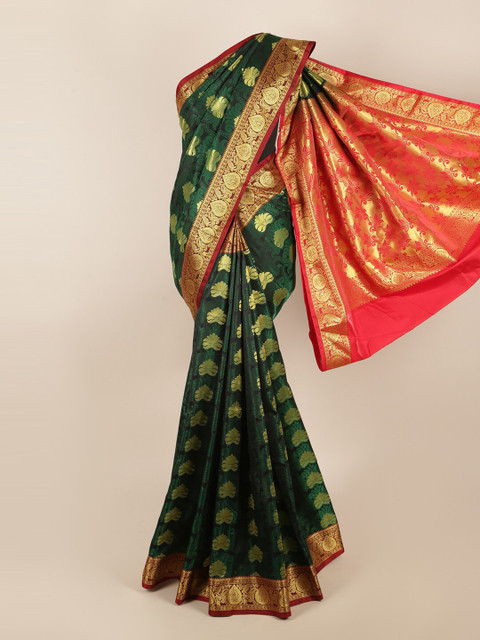 

Pothys Green & Maroon Woven Design Zari Art Silk Saree