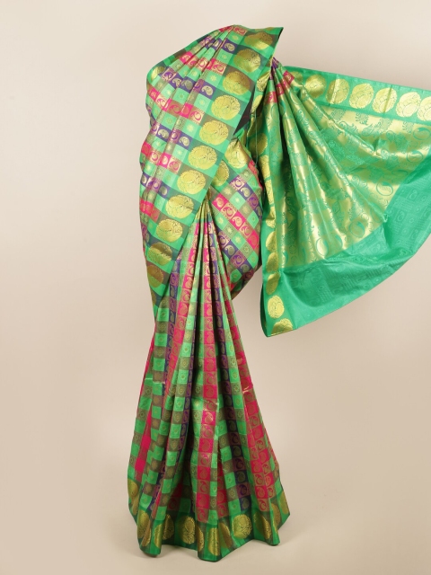 

Pothys Green & Red Ethnic Motifs Art Silk Saree