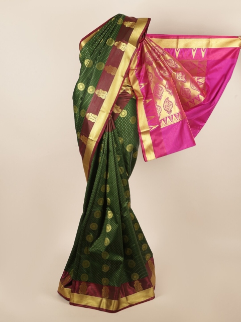 

Pothys Green & Pink Ethnic Motifs Zari Art Silk Saree