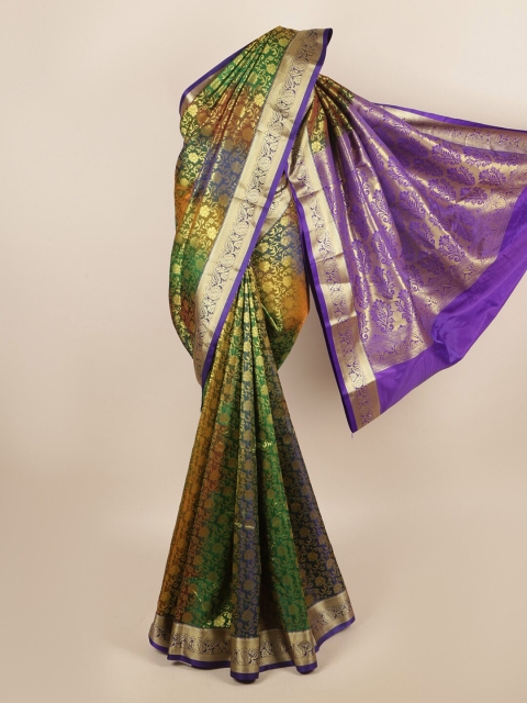 

Pothys Grey Melange & Purple Floral Art Silk Saree