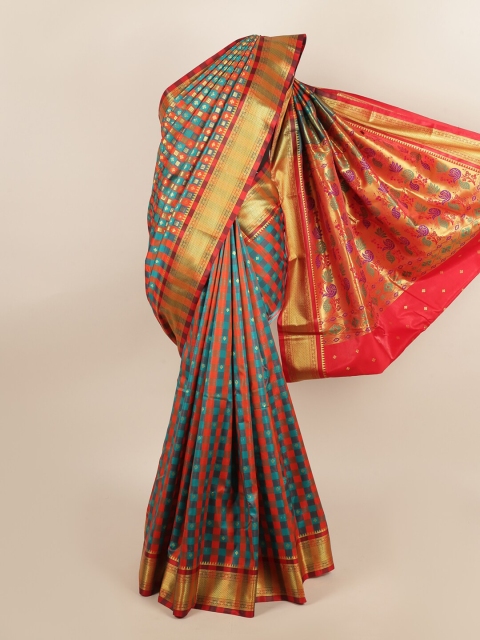 

Pothys Multicoloured Checked Zari Art Silk Saree, Multi