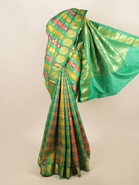 

Pothys Green & Red Woven Design Art Silk Saree