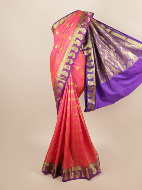 

Pothys Women Pink Printed Art Silk Saree