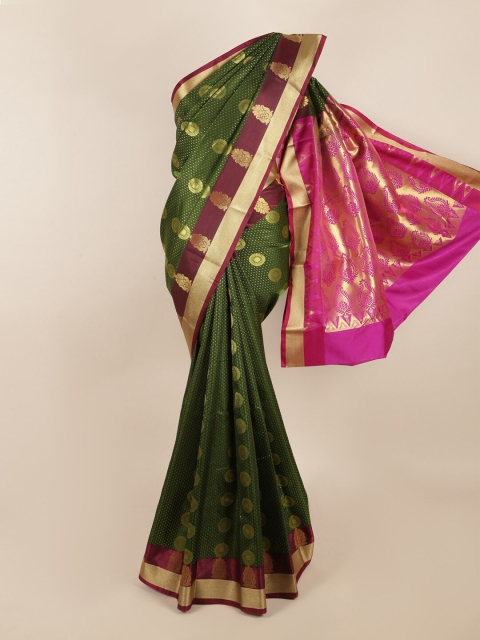 

Pothys Green & Purple Woven Design Art Silk Saree