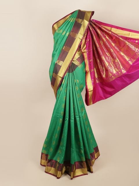 

Pothys Green & Magenta Ethnic Motifs Zari Art Silk Saree