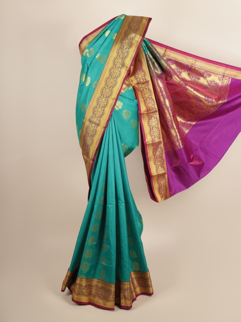 

Pothys Green & Magenta Floral Art Silk Saree