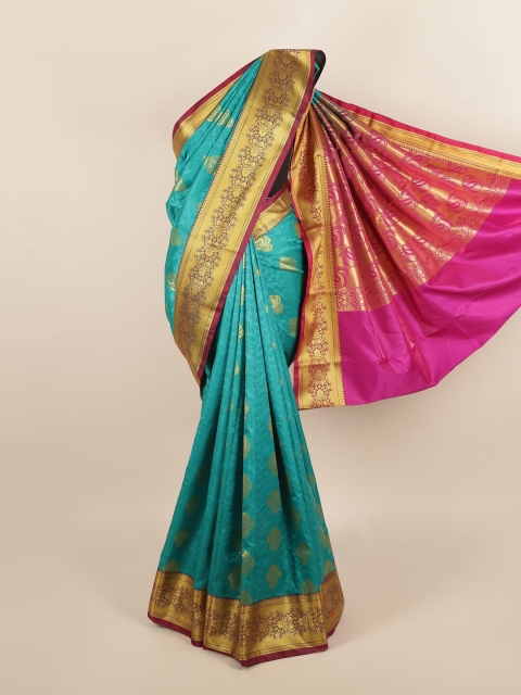 

Pothys Green & Fuchsia Ethnic Motifs Zari Art Silk Saree