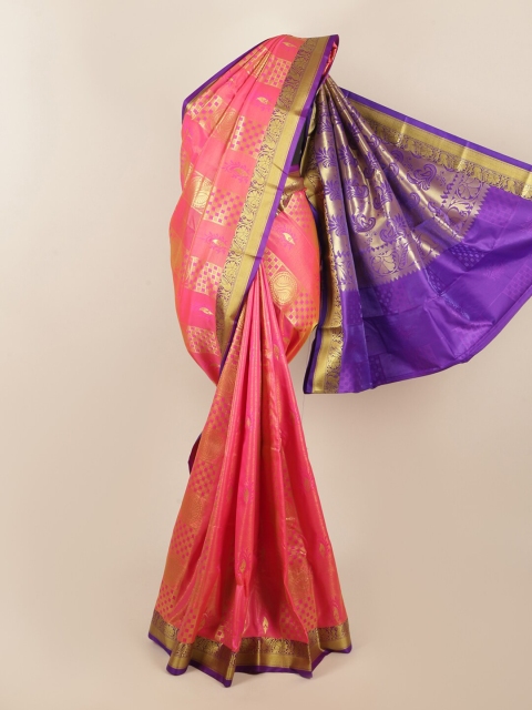 

Pothys Pink & Purple Woven Design Zari Art Silk Saree