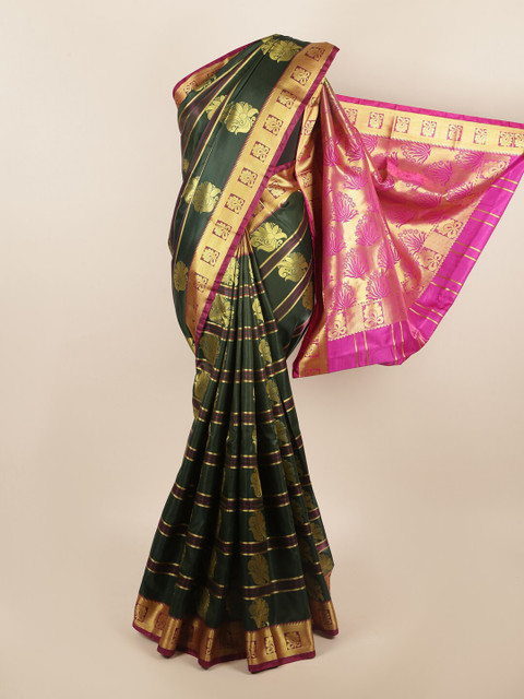 

Pothys Green & Pink Woven Design Zari Art Silk Saree