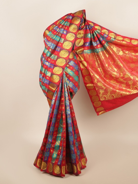 

Pothys Blue & Pink Woven Design Art Silk Saree