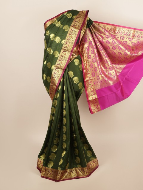

Pothys Green & Magenta Paisley Art Silk Saree