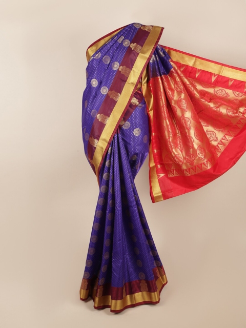 

Pothys Blue & Pink Ethnic Motifs Zari Art Silk Saree