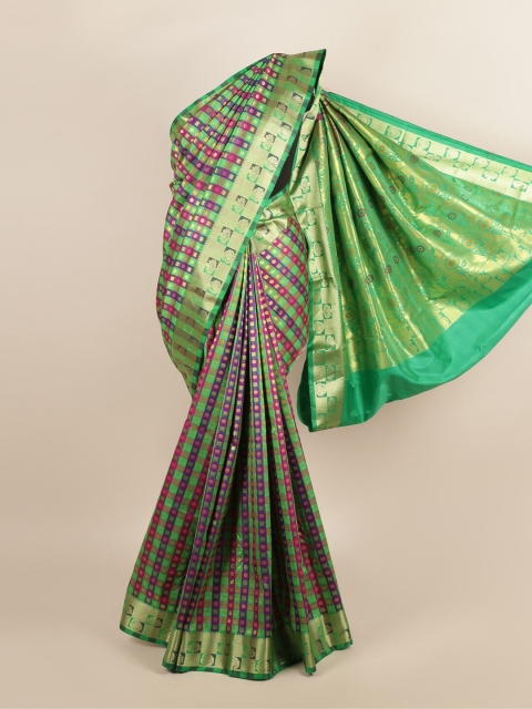 

Pothys Green & Pink Ethnic Motifs Zari Art Silk Saree