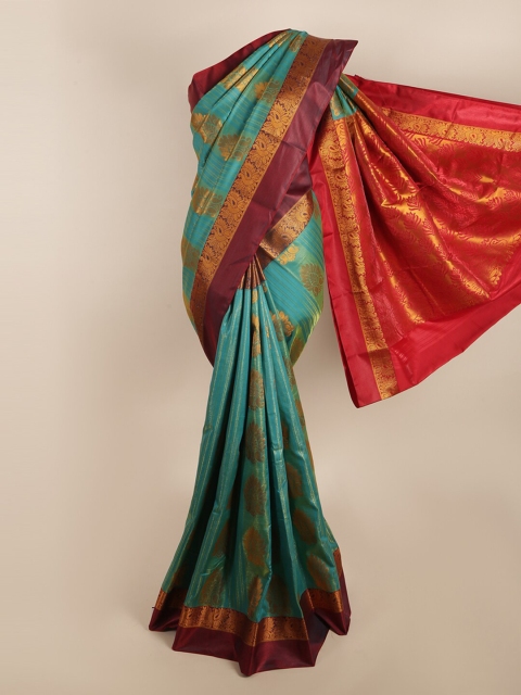 

Pothys Blue & Red Woven Design Art Silk Saree