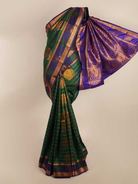 

Pothys Green & Purple Ethnic Motifs Zari Art Silk Saree