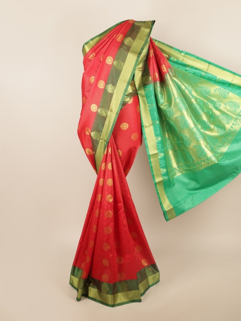 

Pothys Red & Green Ethnic Motifs Art Silk Saree