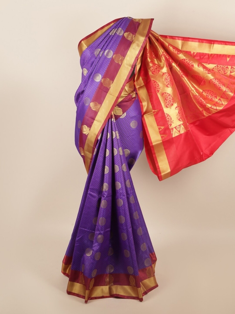 

Pothys Blue & Red Ethnic Motifs Zari Art Silk Saree