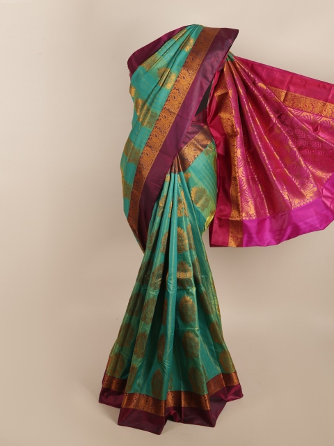 

Pothys Green & Fuchsia Ethnic Motifs Zari Art Silk Saree