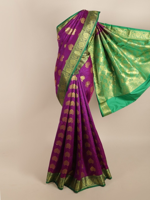 

Pothys Magenta & Green Ethnic Motifs Art Silk Saree