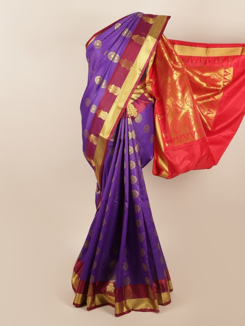 

Pothys Blue & Red Floral Art Silk Saree