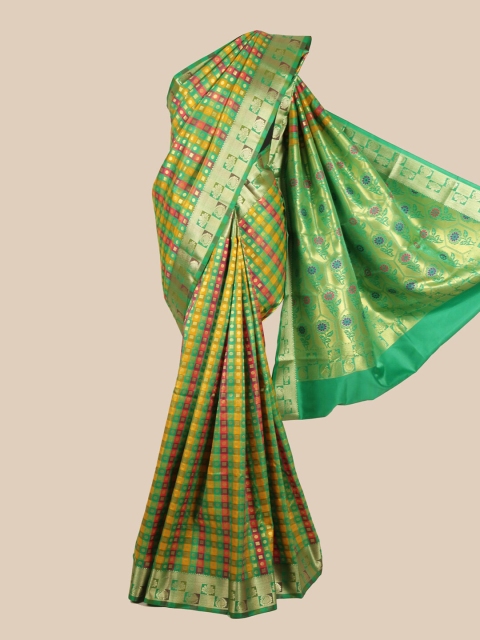 

Pothys Green & Pink Ethnic Motifs Zari Art Silk Saree