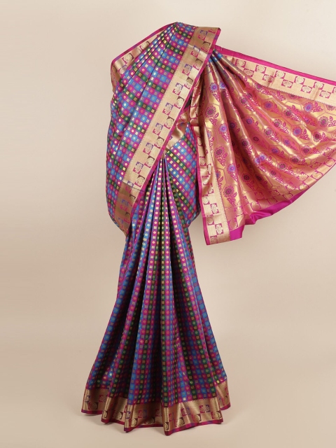 

Pothys Multicoloured Checked Art Silk Saree, Multi