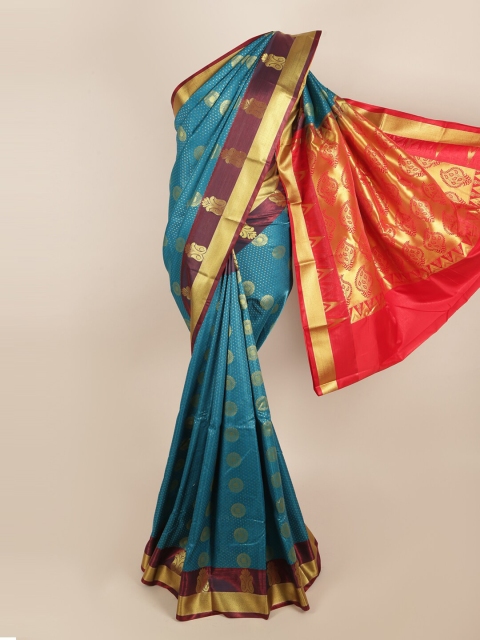 

Pothys Blue & Maroon Ethnic Motifs Zari Art Silk Saree