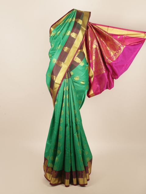 

Pothys Green & Pink Ethnic Motifs Zari Art Silk Saree