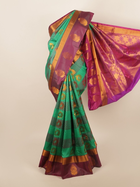 

Pothys Green & Maroon Woven Design Art Silk Saree