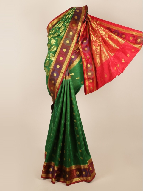 

Pothys Women Green Printed Art Silk Saree