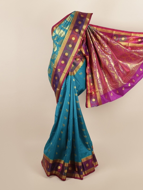 

Pothys Blue & Purple Woven Design Zari Art Silk Saree