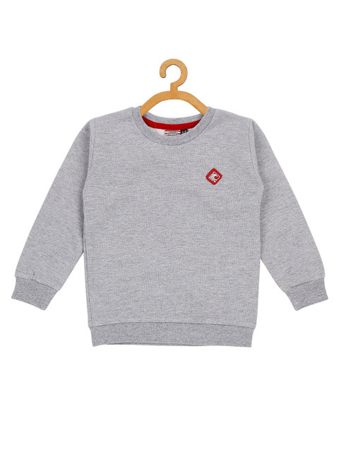 

Actuel Boys Grey Melange Pure Cotton Sweatshirt