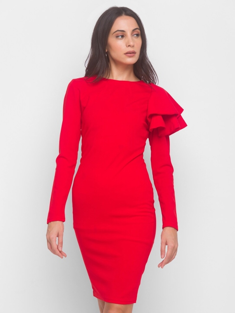 

LYKKEIN Red Bodycon Dress